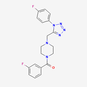 molecular formula C19H18F2N6O B2710859 (3-fluorophenyl)(4-((1-(4-fluorophenyl)-1H-tetrazol-5-yl)methyl)piperazin-1-yl)methanone CAS No. 1040650-39-2