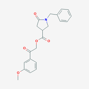 molecular formula C21H21NO5 B271086 2-(3-Methoxyphenyl)-2-oxoethyl 1-benzyl-5-oxo-3-pyrrolidinecarboxylate 