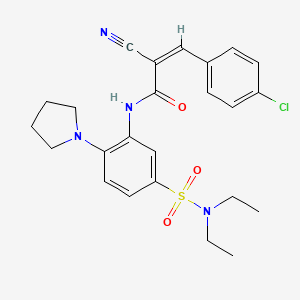 (Z)-3-(4-Chlorophenyl)-2-cyano-N-[5-(diethylsulfamoyl)-2-pyrrolidin-1-ylphenyl]prop-2-enamide