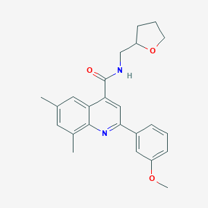 molecular formula C24H26N2O3 B271087 2-(3-methoxyphenyl)-6,8-dimethyl-N-(tetrahydro-2-furanylmethyl)-4-quinolinecarboxamide 
