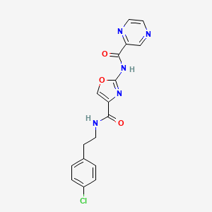 B2710878 N-(4-chlorophenethyl)-2-(pyrazine-2-carboxamido)oxazole-4-carboxamide CAS No. 1396679-44-9