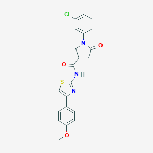 molecular formula C21H18ClN3O3S B271088 1-(3-chlorophenyl)-N-[4-(4-methoxyphenyl)-1,3-thiazol-2-yl]-5-oxo-3-pyrrolidinecarboxamide 