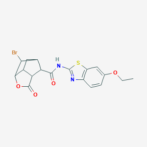 molecular formula C18H17BrN2O4S B271089 6-bromo-N-(6-ethoxy-1,3-benzothiazol-2-yl)-2-oxohexahydro-2H-3,5-methanocyclopenta[b]furan-7-carboxamide 