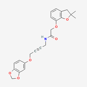 B2710890 N-(4-(benzo[d][1,3]dioxol-5-yloxy)but-2-yn-1-yl)-2-((2,2-dimethyl-2,3-dihydrobenzofuran-7-yl)oxy)acetamide CAS No. 1448064-22-9