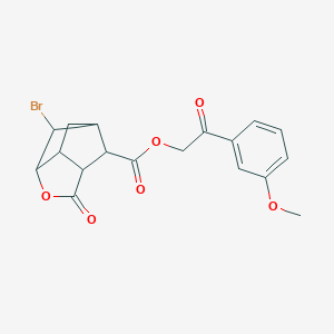 molecular formula C18H17BrO6 B271090 2-(3-methoxyphenyl)-2-oxoethyl 6-bromo-2-oxohexahydro-2H-3,5-methanocyclopenta[b]furan-7-carboxylate 