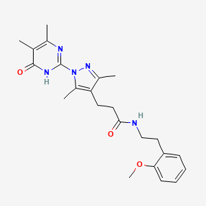 molecular formula C23H29N5O3 B2710903 3-(1-(4,5-二甲基-6-氧代-1,6-二氢嘧啶-2-基)-3,5-二甲基-1H-吡唑-4-基)-N-(2-甲氧基苯乙基)丙酰胺 CAS No. 1172884-31-9