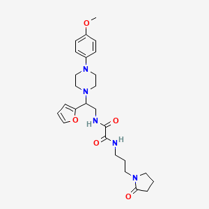 molecular formula C26H35N5O5 B2710905 N1-(2-(呋喃-2-基)-2-(4-(4-甲氧基苯基)哌嗪-1-基)乙基)-N2-(3-(2-氧代吡咯烷-1-基)丙基)草酰胺 CAS No. 877647-62-6