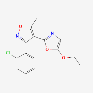 molecular formula C15H13ClN2O3 B2710913 3-(2-氯苯基)-4-(5-乙氧基-1,3-噁唑-2-基)-5-甲基-1,2-噁唑 CAS No. 338965-30-3