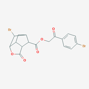 2-(4-bromophenyl)-2-oxoethyl 6-bromo-2-oxohexahydro-2H-3,5-methanocyclopenta[b]furan-7-carboxylate