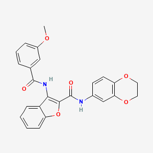 molecular formula C25H20N2O6 B2710921 N-(2,3-dihydrobenzo[b][1,4]dioxin-6-yl)-3-(3-methoxybenzamido)benzofuran-2-carboxamide CAS No. 888466-24-8