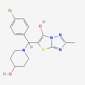 5-((4-Bromophenyl)(4-hydroxypiperidin-1-yl)methyl)-2-methylthiazolo[3,2-b][1,2,4]triazol-6-ol