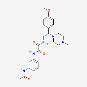 molecular formula C24H31N5O4 B2710932 N1-(3-acetamidophenyl)-N2-(2-(4-methoxyphenyl)-2-(4-methylpiperazin-1-yl)ethyl)oxalamide CAS No. 898432-10-5