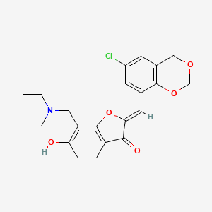 molecular formula C22H22ClNO5 B2710935 (Z)-2-((6-chloro-4H-benzo[d][1,3]dioxin-8-yl)methylene)-7-((diethylamino)methyl)-6-hydroxybenzofuran-3(2H)-one CAS No. 929457-28-3