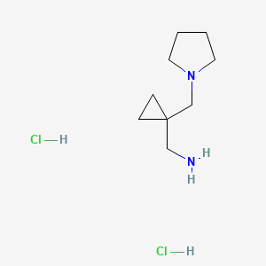 molecular formula C9H20Cl2N2 B2710940 1-[1-(1-Pyrrolidinylmethyl)cyclopropyl]methanamine dihydrochloride CAS No. 1609402-68-7