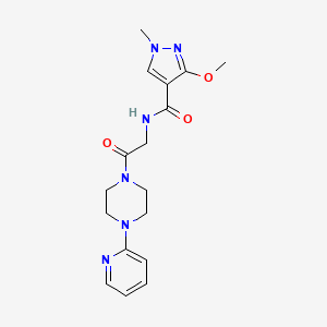 molecular formula C17H22N6O3 B2710944 3-methoxy-1-methyl-N-{2-oxo-2-[4-(pyridin-2-yl)piperazin-1-yl]ethyl}-1H-pyrazole-4-carboxamide CAS No. 2176271-02-4