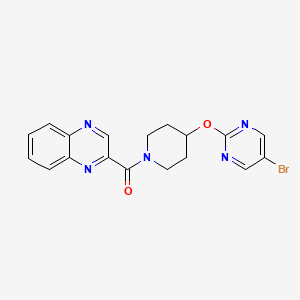 molecular formula C18H16BrN5O2 B2710945 [4-(5-Bromopyrimidin-2-yl)oxypiperidin-1-yl]-quinoxalin-2-ylmethanone CAS No. 2380192-44-7