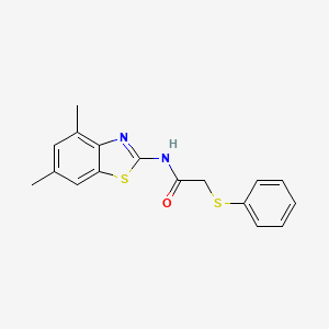 molecular formula C17H16N2OS2 B2710950 N-(4,6-二甲基苯并[d]噻唑-2-基)-2-(苯基硫基)乙酰胺 CAS No. 775295-70-0