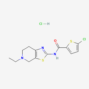 molecular formula C13H15Cl2N3OS2 B2710952 5-chloro-N-(5-ethyl-4,5,6,7-tetrahydrothiazolo[5,4-c]pyridin-2-yl)thiophene-2-carboxamide hydrochloride CAS No. 1329622-04-9