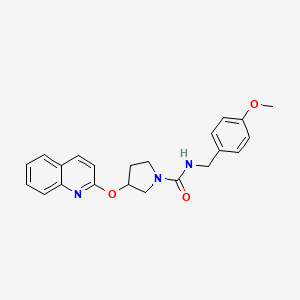 B2710966 N-(4-methoxybenzyl)-3-(quinolin-2-yloxy)pyrrolidine-1-carboxamide CAS No. 2034616-58-3