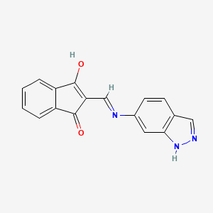 B2710969 2-((1H-Indazol-6-ylamino)methylene)indane-1,3-dione CAS No. 1023557-54-1
