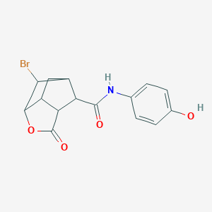 molecular formula C15H14BrNO4 B271097 6-bromo-N-(4-hydroxyphenyl)-2-oxohexahydro-2H-3,5-methanocyclopenta[b]furan-7-carboxamide 