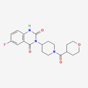 B2710973 6-fluoro-3-(1-(tetrahydro-2H-pyran-4-carbonyl)piperidin-4-yl)quinazoline-2,4(1H,3H)-dione CAS No. 2034533-47-4