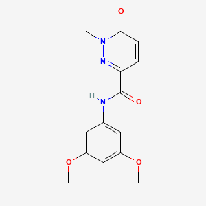 molecular formula C14H15N3O4 B2710980 N-(3,5-dimethoxyphenyl)-1-methyl-6-oxo-1,6-dihydropyridazine-3-carboxamide CAS No. 926401-23-2