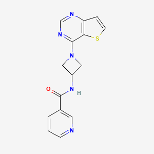 molecular formula C15H13N5OS B2710982 N-(1-Thieno[3,2-d]pyrimidin-4-ylazetidin-3-yl)pyridine-3-carboxamide CAS No. 2380169-43-5