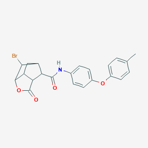 molecular formula C22H20BrNO4 B271099 6-bromo-N-[4-(4-methylphenoxy)phenyl]-2-oxohexahydro-2H-3,5-methanocyclopenta[b]furan-7-carboxamide 
