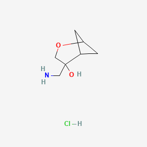 molecular formula C7H14ClNO2 B2710992 4-(Aminomethyl)-2-oxabicyclo[3.1.1]heptan-4-ol;hydrochloride CAS No. 2416231-25-7