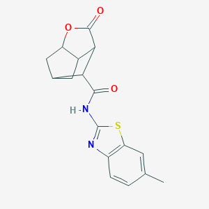 molecular formula C17H16N2O3S B271101 N-(6-methyl-1,3-benzothiazol-2-yl)-2-oxohexahydro-2H-3,5-methanocyclopenta[b]furan-7-carboxamide 
