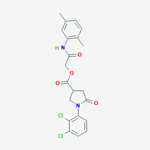 molecular formula C21H20Cl2N2O4 B271102 2-(2,5-Dimethylanilino)-2-oxoethyl 1-(2,3-dichlorophenyl)-5-oxo-3-pyrrolidinecarboxylate 