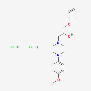 molecular formula C19H32Cl2N2O3 B2711020 1-(4-(4-甲氧基苯基)哌嗪-1-基)-3-((2-甲基丁-3-烯-2-基氧基)丙醇)二盐酸盐 CAS No. 1185395-83-8