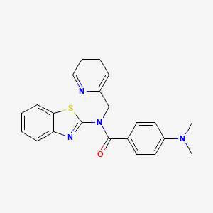 molecular formula C22H20N4OS B2711024 N-(benzo[d]thiazol-2-yl)-4-(dimethylamino)-N-(pyridin-2-ylmethyl)benzamide CAS No. 886904-42-3