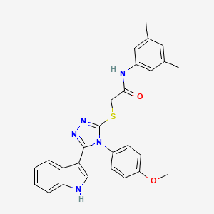 2-((5-(1H-indol-3-yl)-4-(4-methoxyphenyl)-4H-1,2,4-triazol-3-yl)thio)-N-(3,5-dimethylphenyl)acetamide