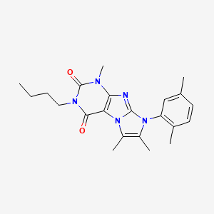 molecular formula C22H27N5O2 B2711039 3-butyl-8-(2,5-dimethylphenyl)-1,6,7-trimethyl-1H,2H,3H,4H,8H-imidazo[1,2-g]purine-2,4-dione CAS No. 899727-12-9