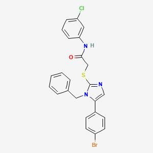 molecular formula C24H19BrClN3OS B2711041 2-((1-benzyl-5-(4-bromophenyl)-1H-imidazol-2-yl)thio)-N-(3-chlorophenyl)acetamide CAS No. 1207009-21-9