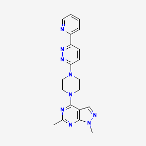 3-(4-{1,6-dimethyl-1H-pyrazolo[3,4-d]pyrimidin-4-yl}piperazin-1-yl)-6-(pyridin-2-yl)pyridazine