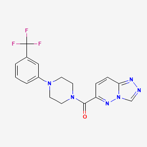 molecular formula C17H15F3N6O B2711048 [1,2,4]Triazolo[4,3-b]pyridazin-6-yl-[4-[3-(trifluoromethyl)phenyl]piperazin-1-yl]methanone CAS No. 2415630-70-3