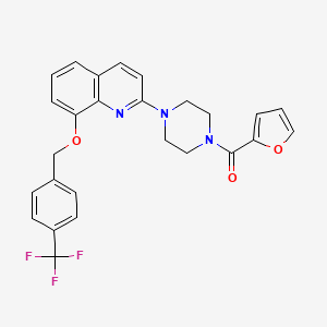 molecular formula C26H22F3N3O3 B2711050 Furan-2-yl(4-(8-((4-(trifluoromethyl)benzyl)oxy)quinolin-2-yl)piperazin-1-yl)methanone CAS No. 941904-07-0