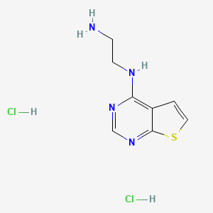 molecular formula C8H12Cl2N4S B2711055 N1-{thieno[2,3-d]pyrimidin-4-yl}ethane-1,2-diamine dihydrochloride CAS No. 1955530-13-8