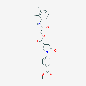 molecular formula C23H24N2O6 B271106 2-(2,3-Dimethylanilino)-2-oxoethyl 1-[4-(methoxycarbonyl)phenyl]-5-oxo-3-pyrrolidinecarboxylate 