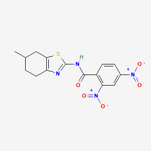 molecular formula C15H14N4O5S B2711070 N-(6-甲基-4,5,6,7-四氢-1,3-苯并噻唑-2-基)-2,4-二硝基苯甲酰胺 CAS No. 313553-52-5