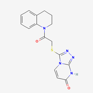 molecular formula C16H15N5O2S B2711075 3-((2-(3,4-dihydroquinolin-1(2H)-yl)-2-oxoethyl)thio)-[1,2,4]triazolo[4,3-a]pyrimidin-7(8H)-one CAS No. 877637-88-2