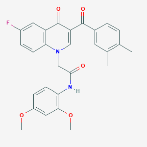 N-(2,4-dimethoxyphenyl)-2-[3-(3,4-dimethylbenzoyl)-6-fluoro-4-oxo-1,4-dihydroquinolin-1-yl]acetamide