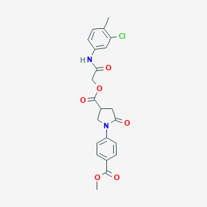 molecular formula C22H21ClN2O6 B271108 2-(3-Chloro-4-methylanilino)-2-oxoethyl 1-[4-(methoxycarbonyl)phenyl]-5-oxo-3-pyrrolidinecarboxylate 
