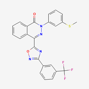 molecular formula C24H15F3N4O2S B2711085 2-(3-(methylthio)phenyl)-4-(3-(3-(trifluoromethyl)phenyl)-1,2,4-oxadiazol-5-yl)phthalazin-1(2H)-one CAS No. 1291855-41-8