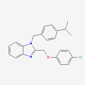 molecular formula C24H23ClN2O B2711086 2-((4-chlorophenoxy)methyl)-1-(4-isopropylbenzyl)-1H-benzo[d]imidazole CAS No. 537009-35-1