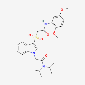 2-(3-((2-((2,5-dimethoxyphenyl)amino)-2-oxoethyl)sulfonyl)-1H-indol-1-yl)-N,N-diisopropylacetamide