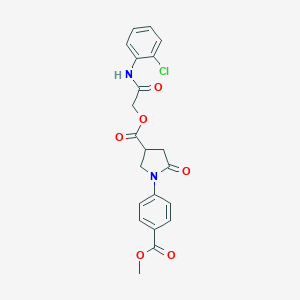 molecular formula C21H19ClN2O6 B271109 2-(2-Chloroanilino)-2-oxoethyl 1-[4-(methoxycarbonyl)phenyl]-5-oxo-3-pyrrolidinecarboxylate 